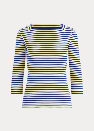 Ralph Lauren Striped Cotton-Blend Top Dame Danmark (LKEVF3159)